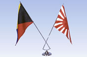 ミニポール2本立台　世界の国旗　外国旗